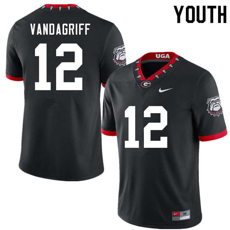 Youth #12 Brock Vandagriff Georgia Bulldogs 100th Anniversary College Football Jerseys Sale-100th Bl - Click Image to Close